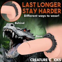 Load image into Gallery viewer, Black Caiman Silicone Cock Ring - Black