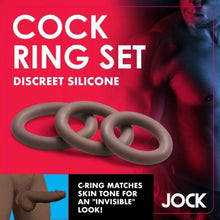 Load image into Gallery viewer, Jock Silicone Cock Ring Set in - Dark
