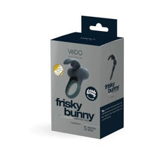 Load image into Gallery viewer, Frisky Bunny Vibrating Ring Black Pearl
