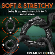 Load image into Gallery viewer, Black Caiman Silicone Cock Ring - Black
