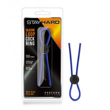 Load image into Gallery viewer, Stay Hard - Silicone Loop Cock Ring - Blue

