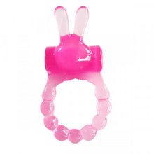 Load image into Gallery viewer, Frisky Bunny Vibrating Ring Black Pearl
