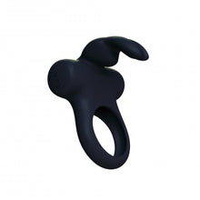 Load image into Gallery viewer, Frisky Bunny Vibrating Ring Black Pearl
