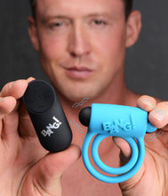 Load image into Gallery viewer, Bang - Silicone Cockring and Bullet With Remote Control - Blue
