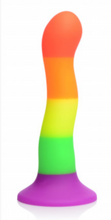 Load image into Gallery viewer, Proud Rainbow Silicone Dildo With Harness

