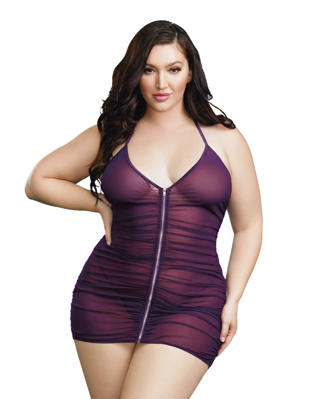 Chemise, G-String - Queen - Plum *Online Only*